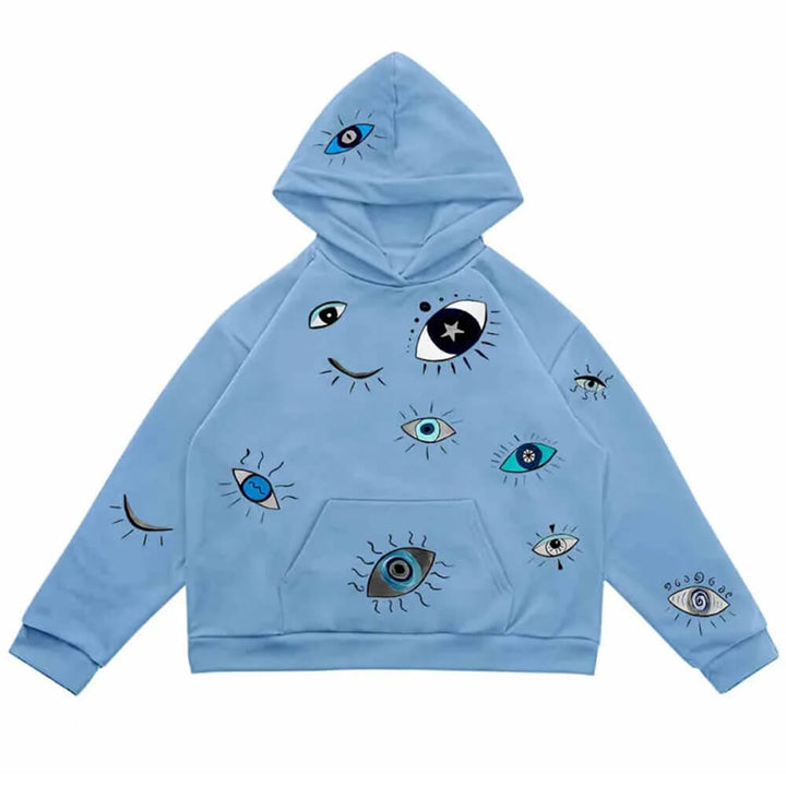 Indie Eye Print Hoodie - Vedlit