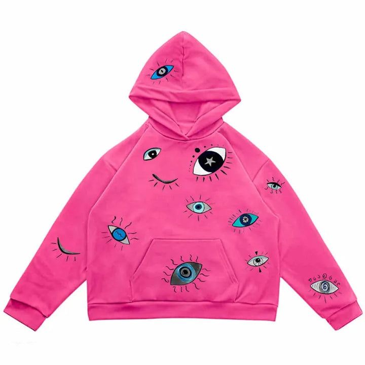 Indie Eye Print Hoodie - Vedlit