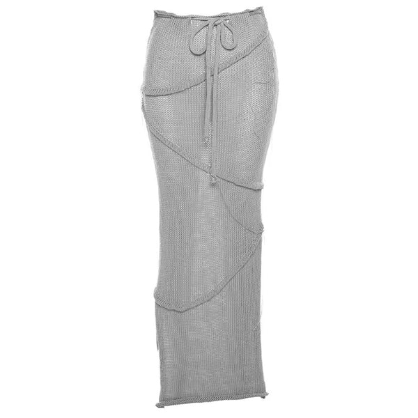 Coastal Knit Crochet Maxi Skirt - Vedlit