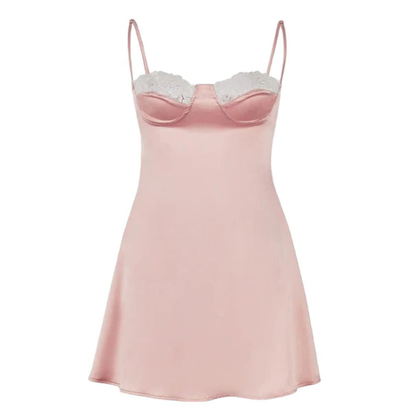 Coquette Lace Cami Mini Dress - Vedlit