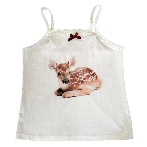 Lace Trim Fawn Tank - Vedlit