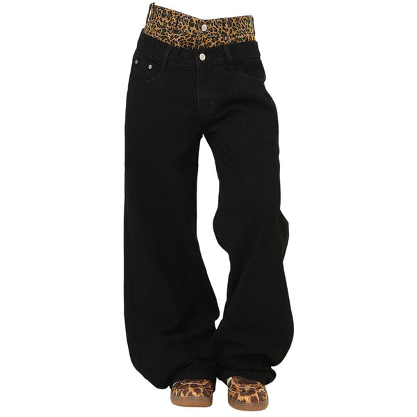 Inner Leopard Layered Jeans - Vedlit