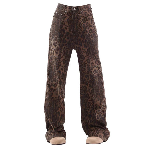 Leopard Wide Leg Jeans - Vedlit