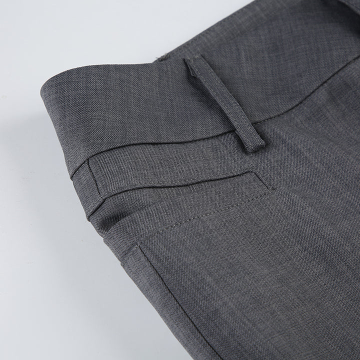 Low Rise Flared Dress Pants - Dark Gray Y2K Fit - Vedlit