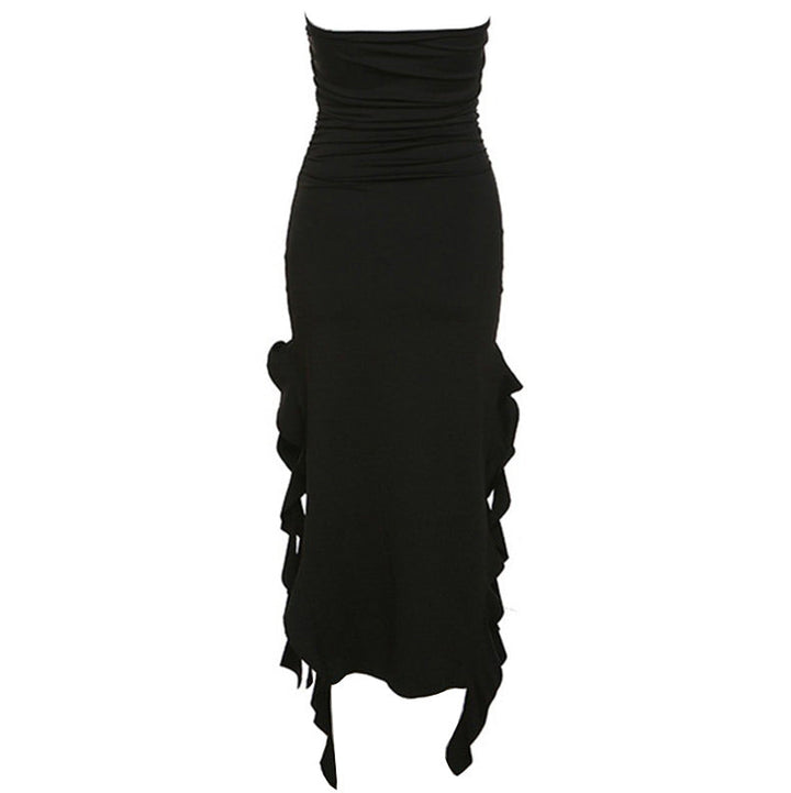 Pure Flirting Ruffle Split Dress - Vedlit