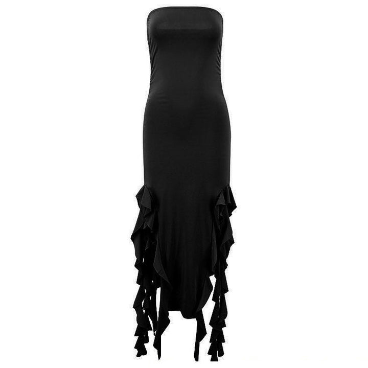 Pure Flirting Ruffle Split Dress - Vedlit