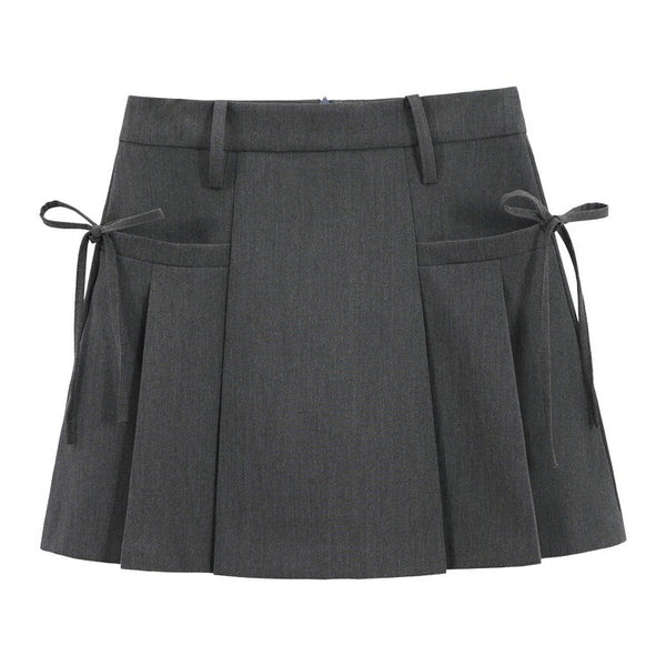 Aesthetic Outfit Grey Mini Skirt - Vedlit