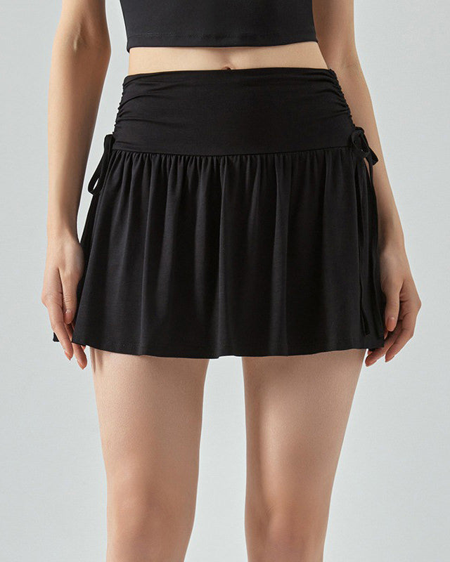 French Sun Tennis Skirt in Black - Vedlit