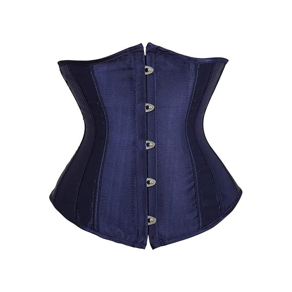 Navy Blue Gothic Underbust Corset - Vedlit