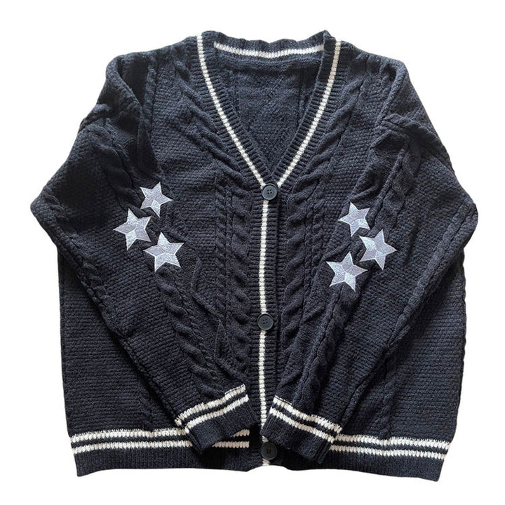 Preppy Aesthetic Star Cardigan - Vedlit
