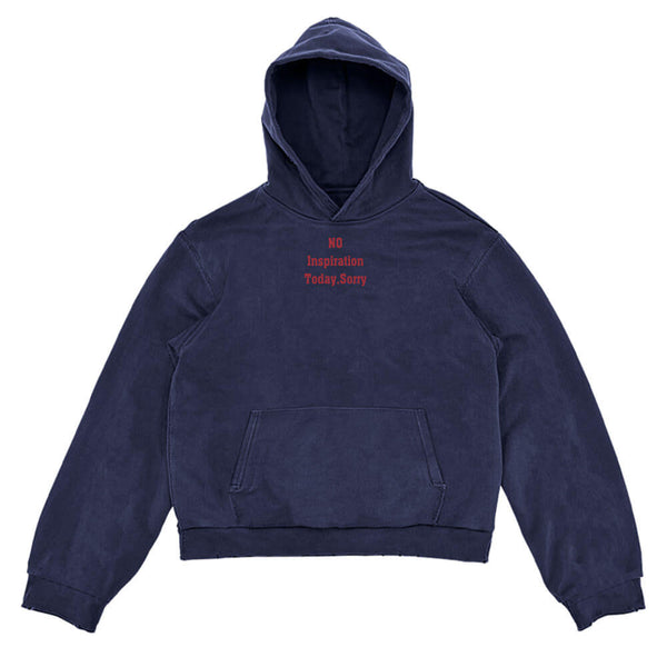 No Inspiration Navy Hoodie - Vedlit