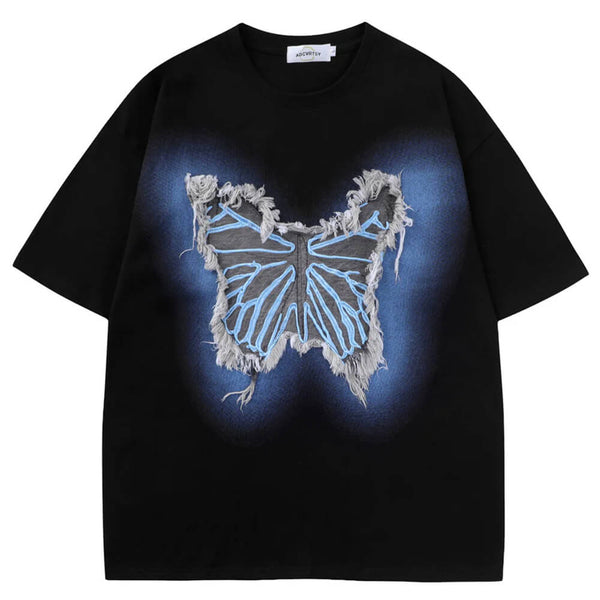 Neon Butterfly Oversized T-Shirt - Vedlit
