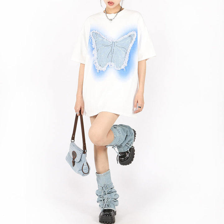 Neon Butterfly Oversized T-Shirt - Vedlit
