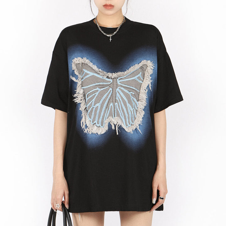 Neon Butterfly Oversized T-Shirt - Vedlit