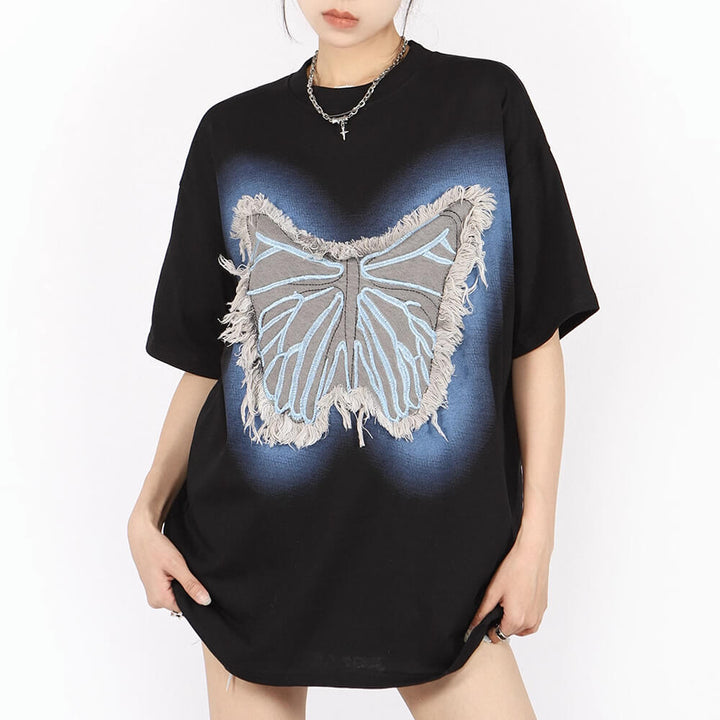 Neon Butterfly Oversized T-Shirt - Vedlit