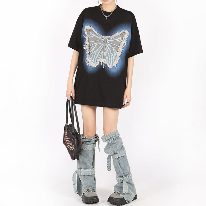 Neon Butterfly Oversized T-Shirt - Vedlit