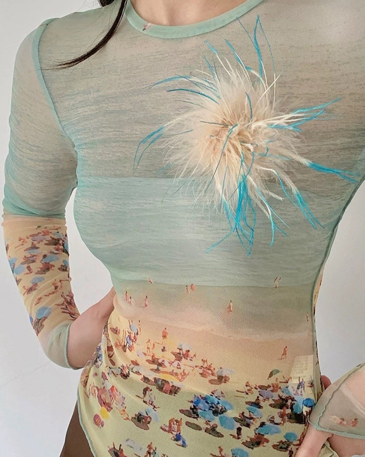 Ocean Beach Print Top - Vedlit