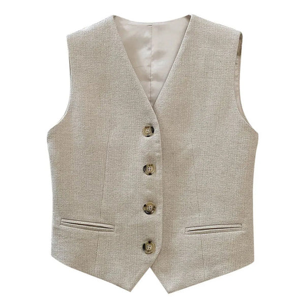 Old Money Aesthetic Linen Vest - Vedlit