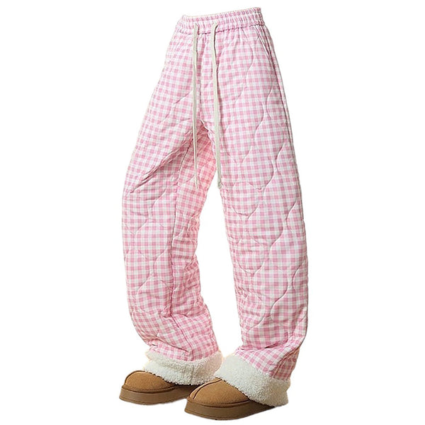 Pastel Checkered Puffer Pants - Vedlit