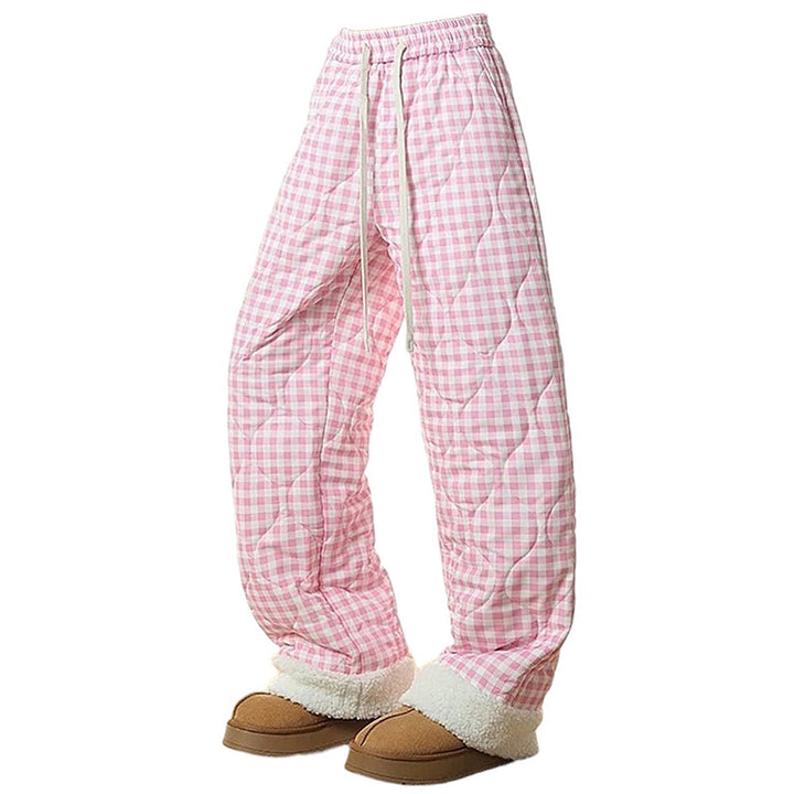 Pastel Checkered Puffer Pants - Vedlit