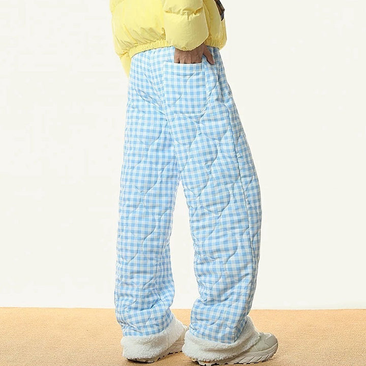 Pastel Checkered Puffer Pants - Vedlit