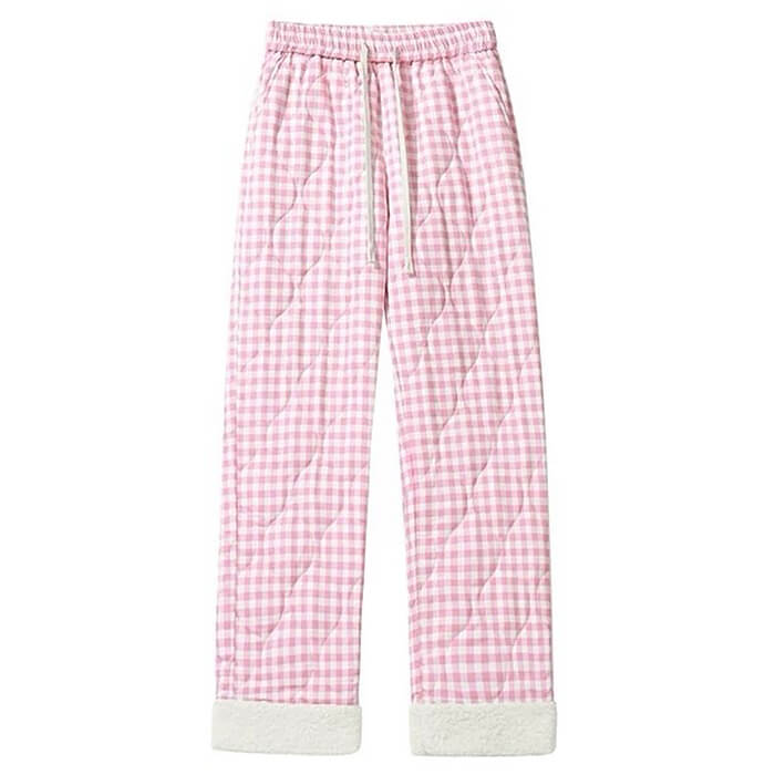 Pastel Checkered Puffer Pants - Vedlit