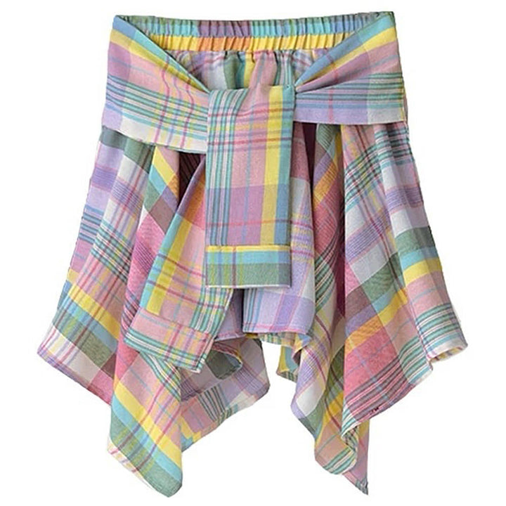 Secret Crush Pastel Plaid Skirt - Vedlit