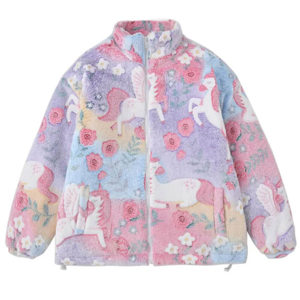Pastel Unicorn Fleece Jacket - Vedlit