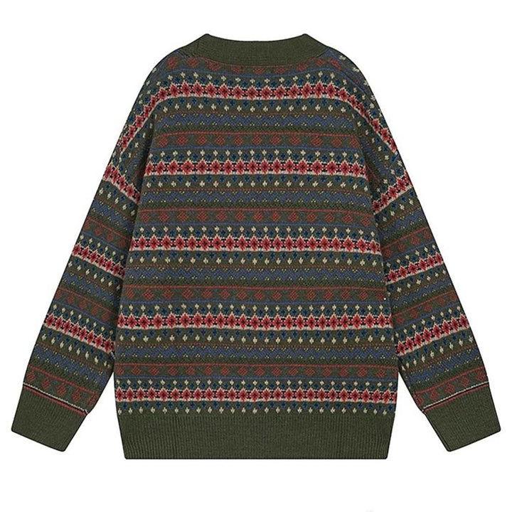 Patterned Knit Oversized Cardigan - Vedlit