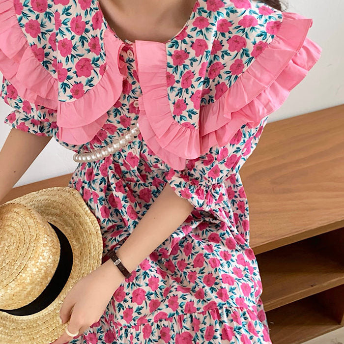 Secret Garden Collar Floral Dress - Vedlit