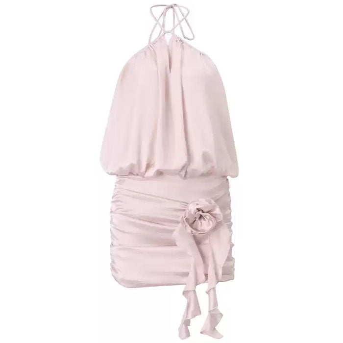 Pure Blushin Ruched Mini Dress - Vedlit