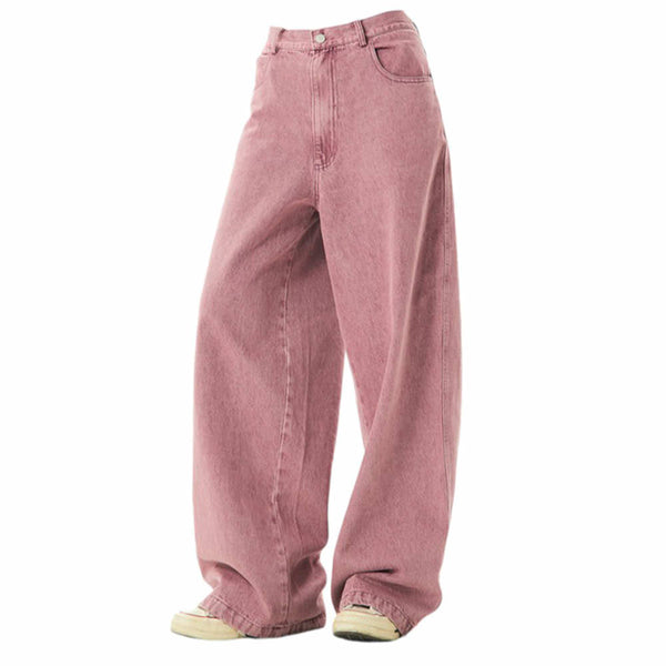 Dust Pink Skater Girl Loose Jeans - Vedlit