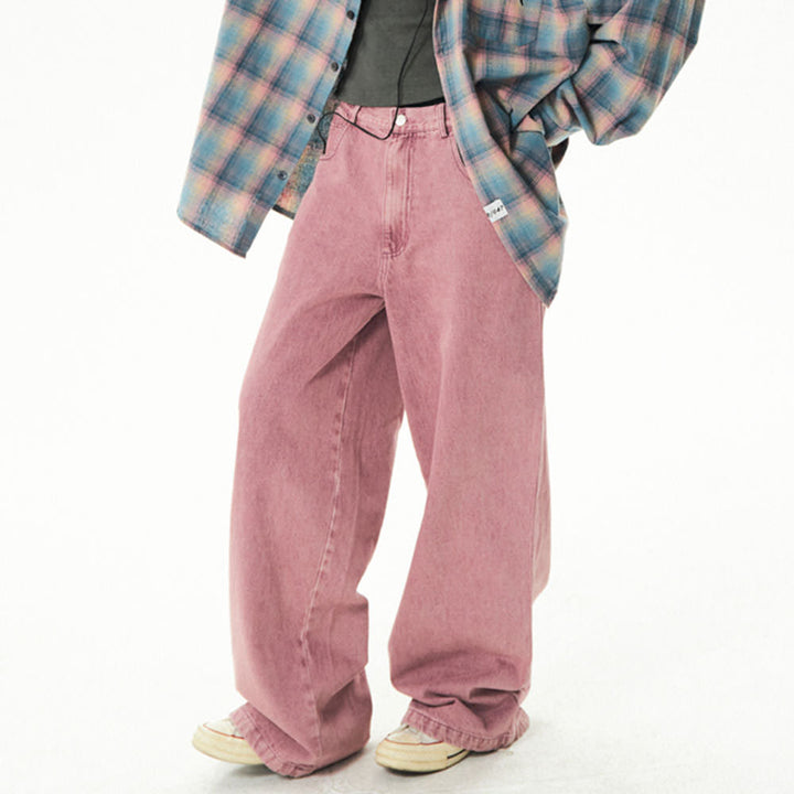 Dust Pink Skater Girl Loose Jeans - Vedlit