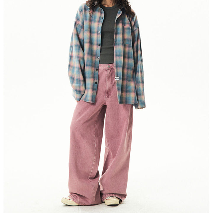 Dust Pink Skater Girl Loose Jeans - Vedlit