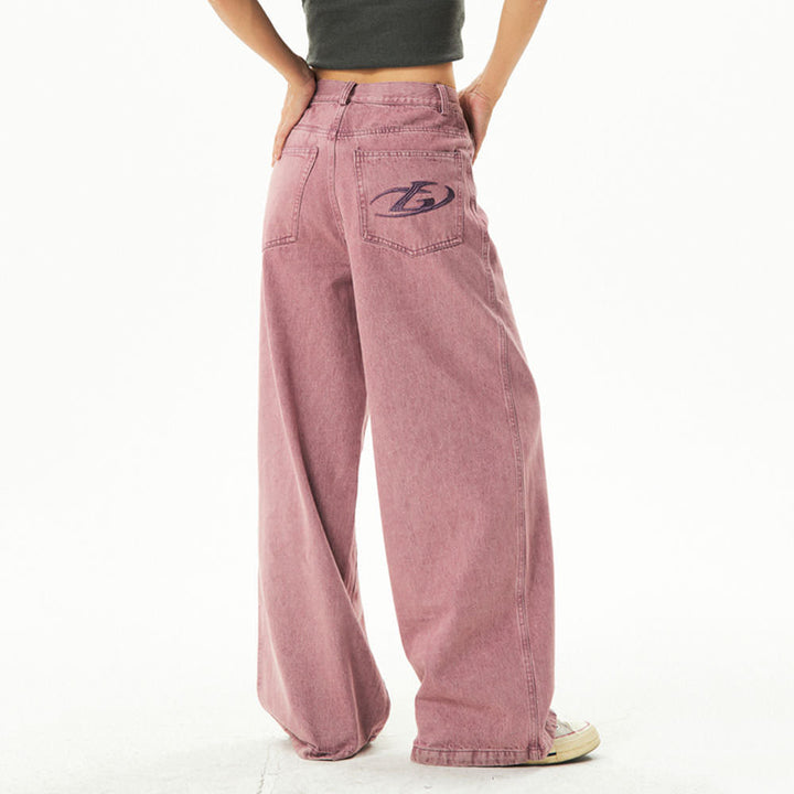 Dust Pink Skater Girl Loose Jeans - Vedlit