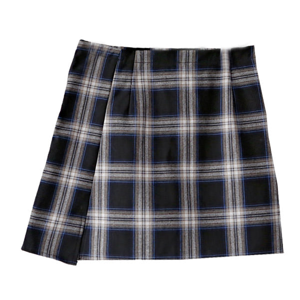 Plaid Check Mini Skirt - Vedlit