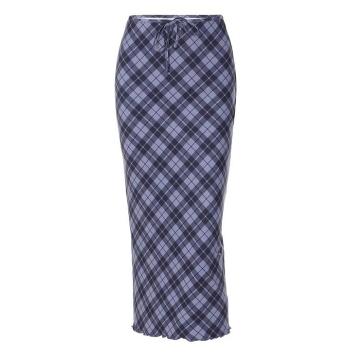 Less Conversation Plaid Maxi Skirt - Vedlit