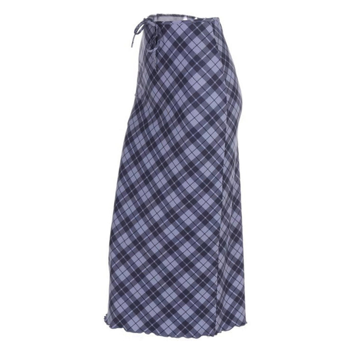 Less Conversation Plaid Maxi Skirt - Vedlit