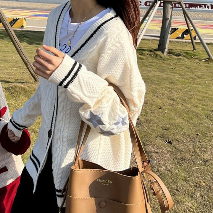 Preppy Aesthetic Star Cardigan - Vedlit