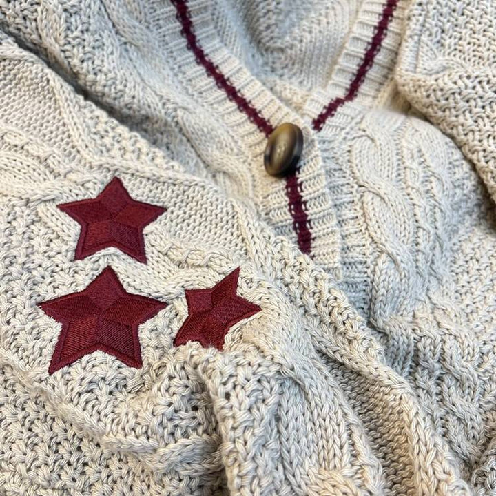 Preppy Aesthetic Star Cardigan - Vedlit
