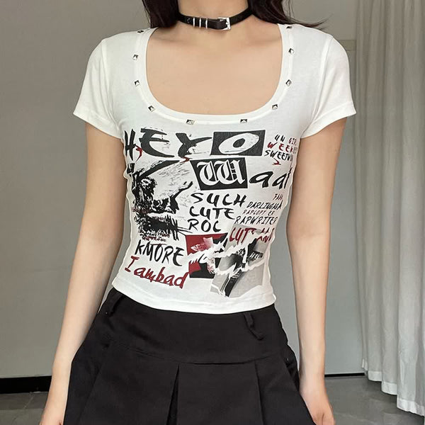 Puck Rock Style Crop T-shirt - Vedlit