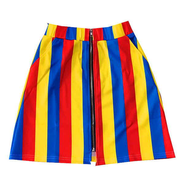 Elastic Waist Striped Skirt - Vedlit
