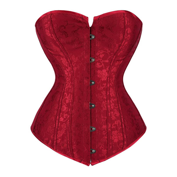 Red Victorian Gothic Hourglass Overbust Corset - Vedlit