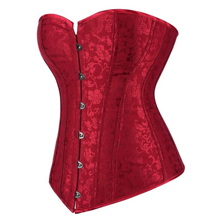 Red Victorian Gothic Hourglass Overbust Corset - Vedlit