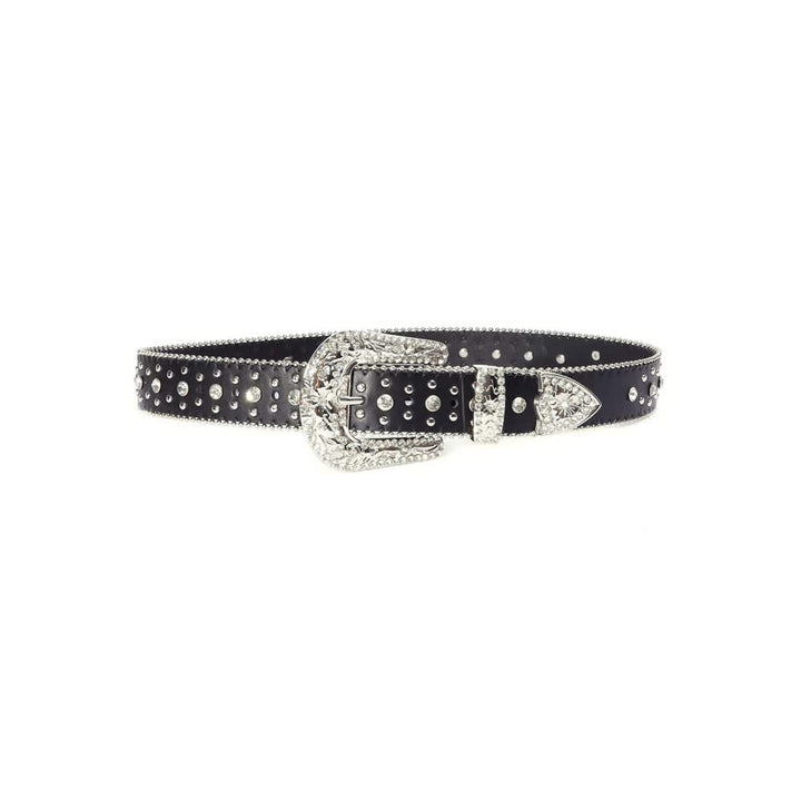 Rhinestone Gothic Punk Rock Cross Buckle Belt - Vedlit