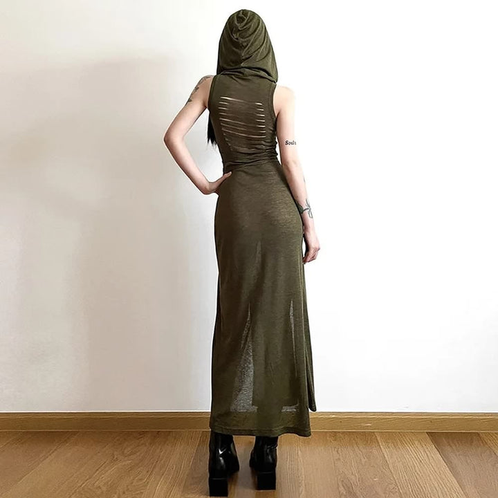 Sexy Gothic Witch Cut Out Back Slit Dress - Vedlit