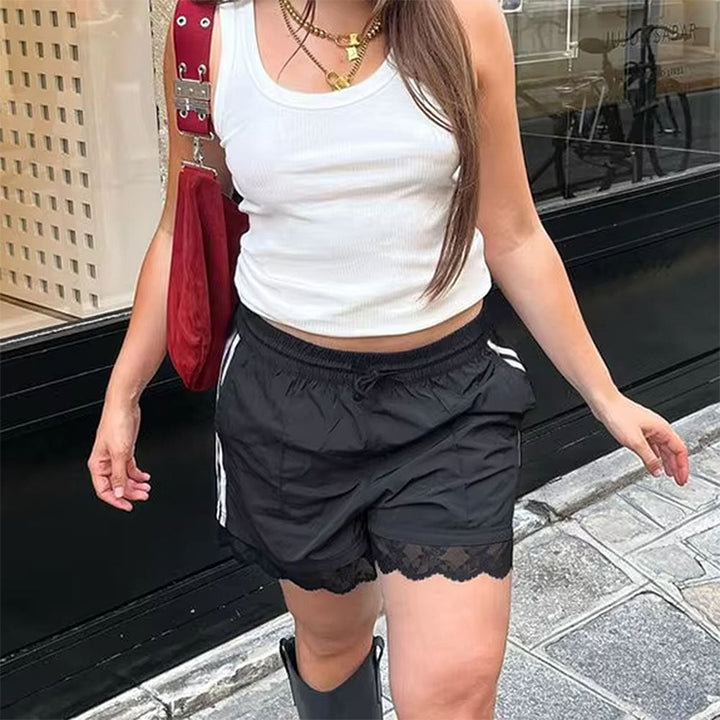 Blokette Side Stripe Lace Shorts - Vedlit