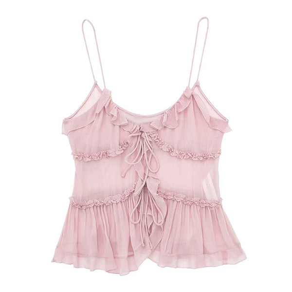 Soft Girl Aesthetic Ruffle Top - Vedlit