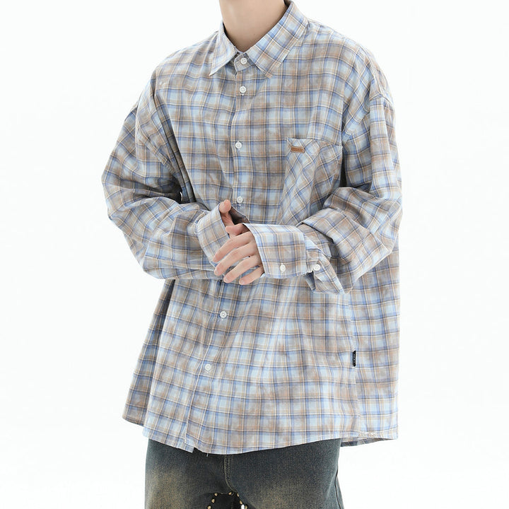 Soft Girl Plaid Button-Up Shirt - Vedlit