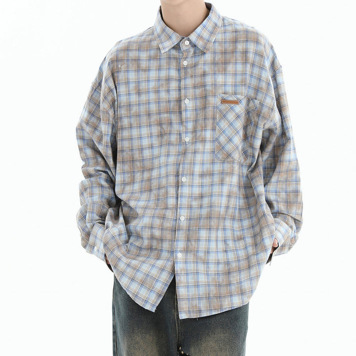 Soft Girl Plaid Button-Up Shirt - Vedlit